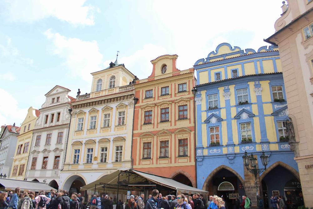 Pastel buildings in Prague