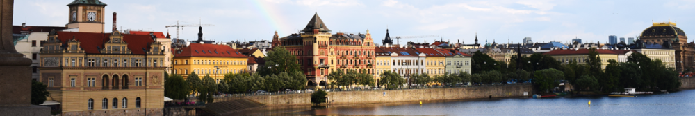 Buildings along the water in the Czech Republic