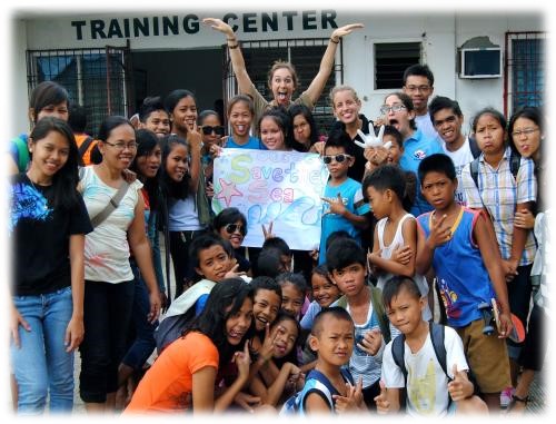 Allie with her Coast Clean group in the Phillipines