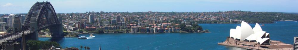 City View of Sydney Australia with bridge and Conservatorium of Music