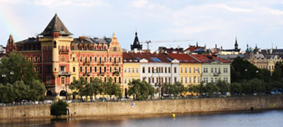 Buildings and river in Prague