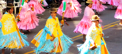 Bolivian dancers at a parade
