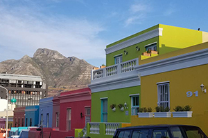Colorful buildings in Cape Town