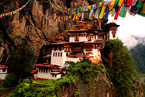 Bhutan temple on a cliffside