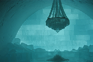 Room in an ice hotel in Sweden