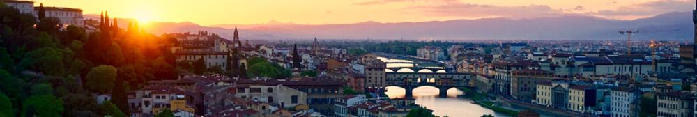 Cityscape of Florence at sunst