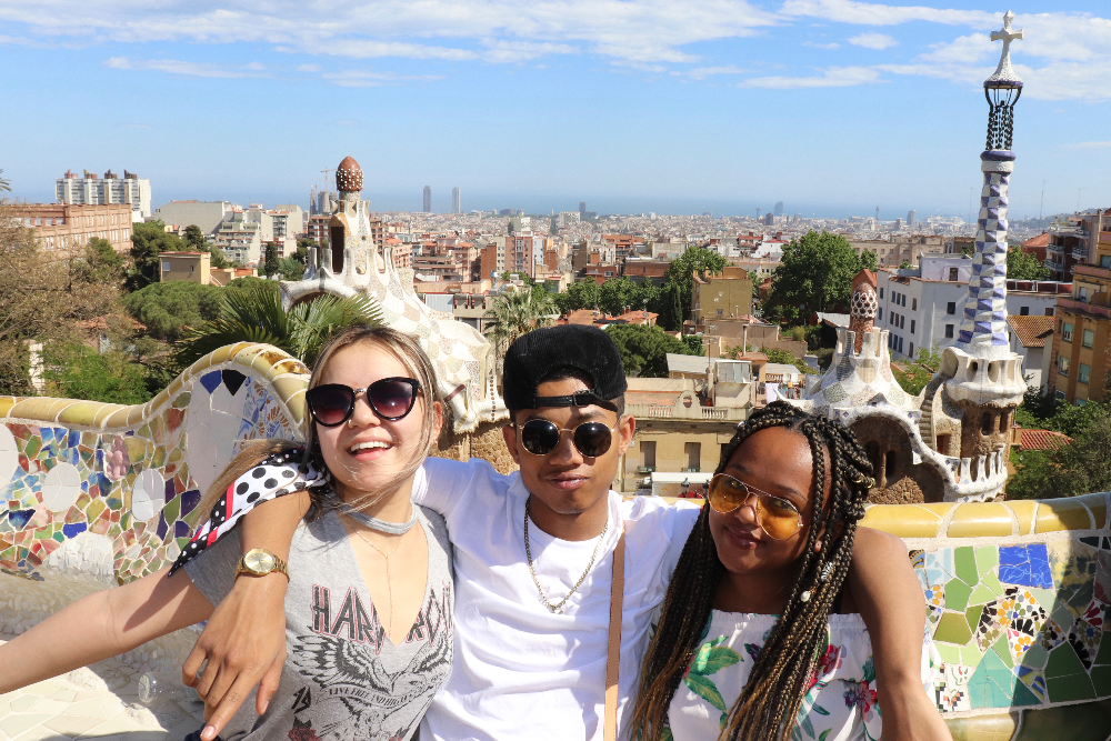 Students overlooking Barcelona