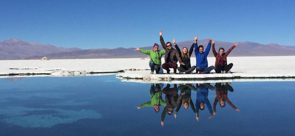 Students on salt flats in Argentina by Isabelle Boes