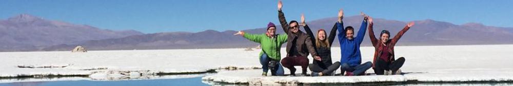 Students on salt flats