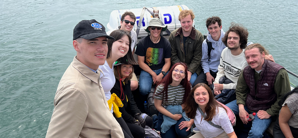 Students on a boat in Howth, Ireland